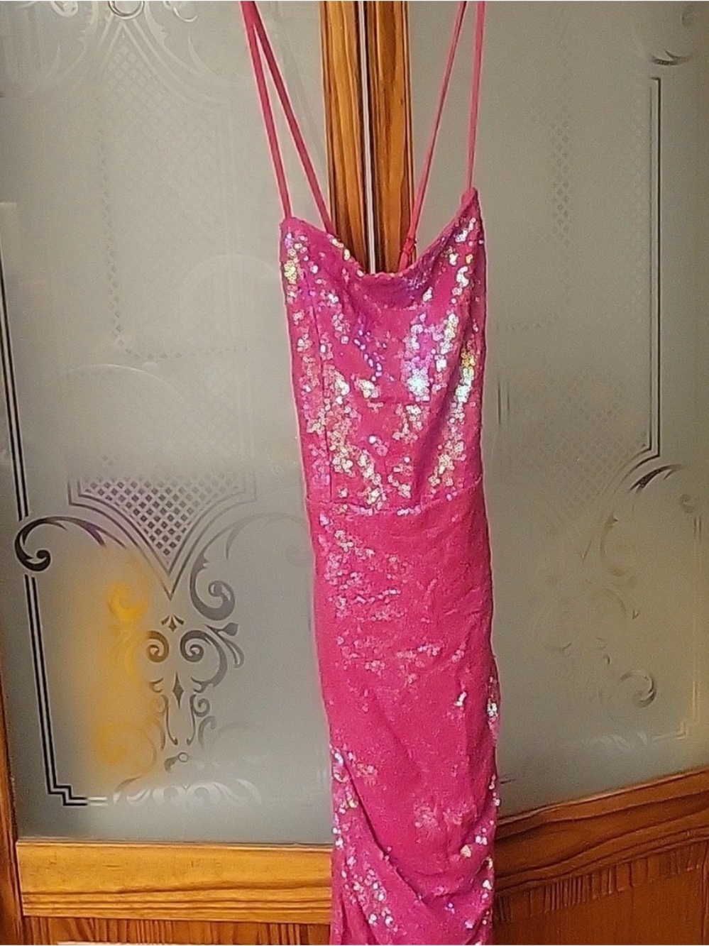 Fashion Nova Hot Pink Sequin Mini Dress
